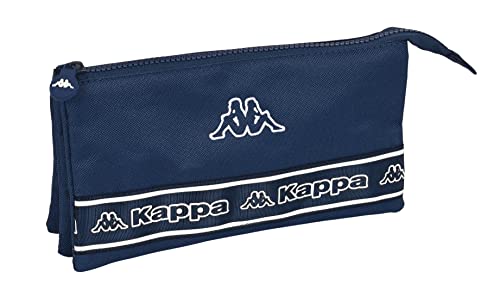 Safta KAPPA potrójne etui dla dzieci, etui dla dzieci, idealne dla dzieci w wieku 5-14 lat, wygodne i wszechstronne, jakość i wytrzymałość, 22x3x12 cm, kolor granatowy, Granatowy, Estándar, zwykły