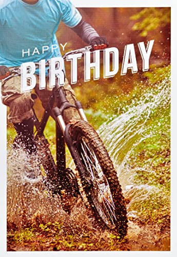 Perleberg Wysokiej jakości kartka urodzinowa Basic Classic z motywem roweru górskiego – kartka urodzinowa z kopertą – kartka urodzinowa w jakości premium 11,6 x 16,6 cm