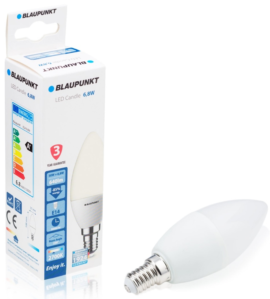 Zestaw żarówek Blaupunkt E14-7W-WW-10 LED 6,8 10 szt metal białe