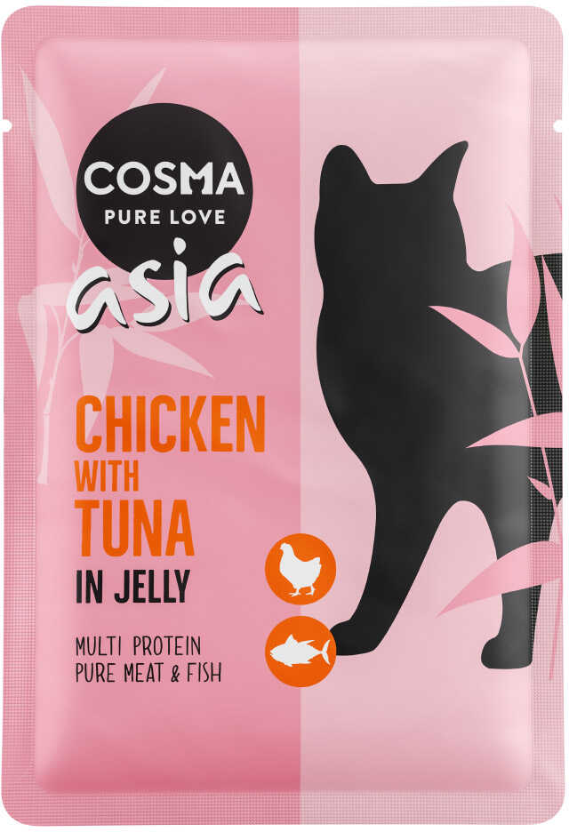 Zestaw Cosma Asia w saszetkach, 24 x 100 g - Kurczak z tuńczykiem