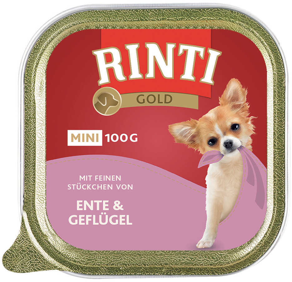 RINTI Gold Mini, 6 x 100 g - Kaczka z drobiem