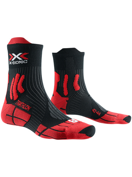 X-SOCKS skarpetki techniczne TRIATHLON 4.0 czerwono-czarne