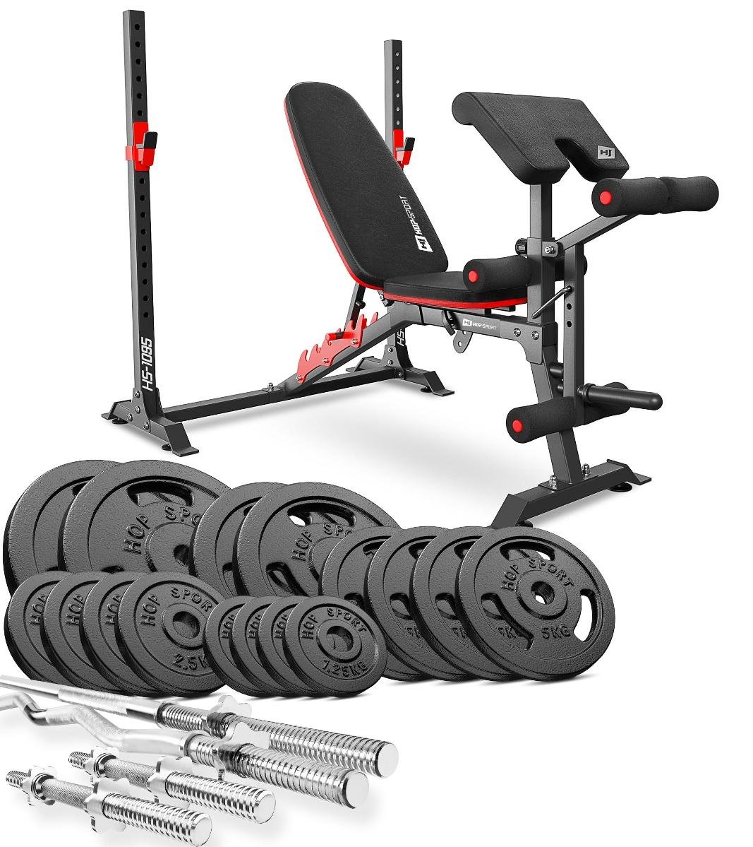 Hop-Sport Zestaw kulturystyczny Strong 116kg z ławką HS-1095 52227