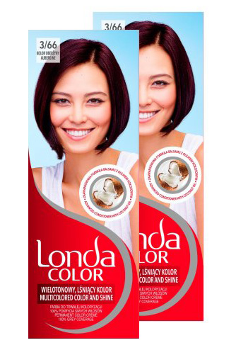 Londa Color, Farba do włosów kolor oberżyny 3/66, dwupak