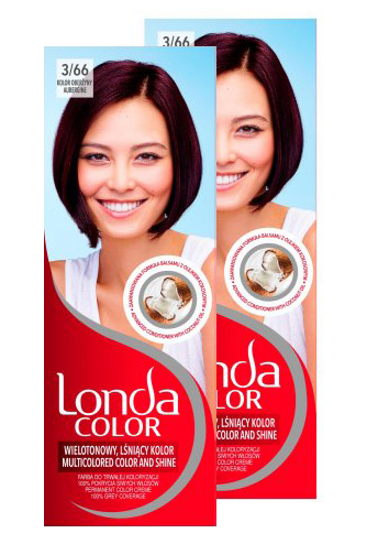 Londa Color, Farba do włosów kolor oberżyny 3/66, dwupak