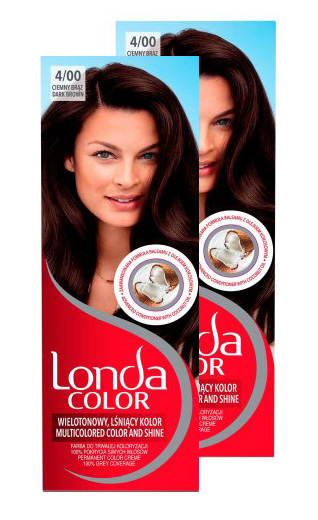 Londa Color, Farba do włosów ciemny brąz 4/00, dwupak