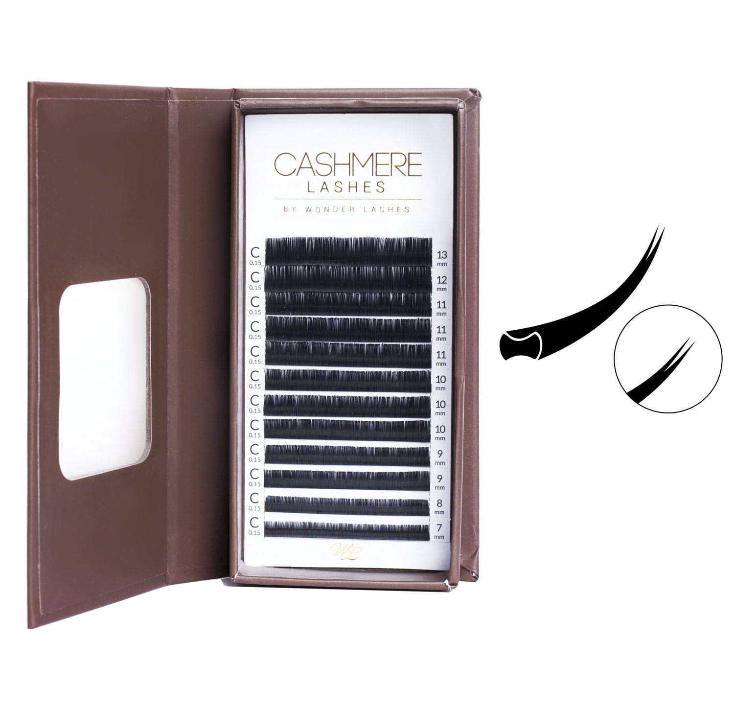 Cashmere Lashes by Wonder Lashes Matt D Grubość: 0.15, Długość: MIX