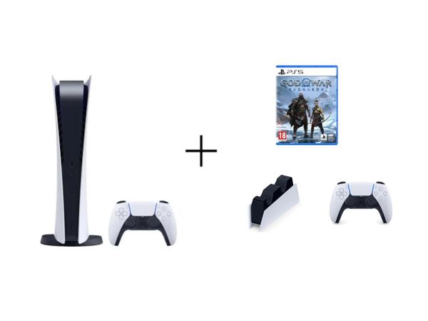 Opinie o Sony PlayStation 5 Digital + God of War Ragnarok + DualSense kontroler bialy + PS5 DualSense Charging Station