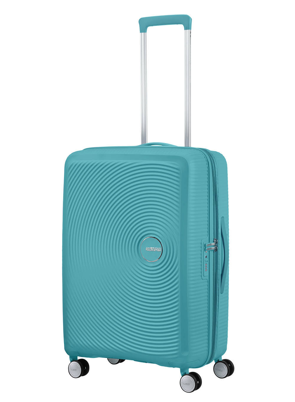 Walizka średnia Soundbox American Tourister - turquoise tonic