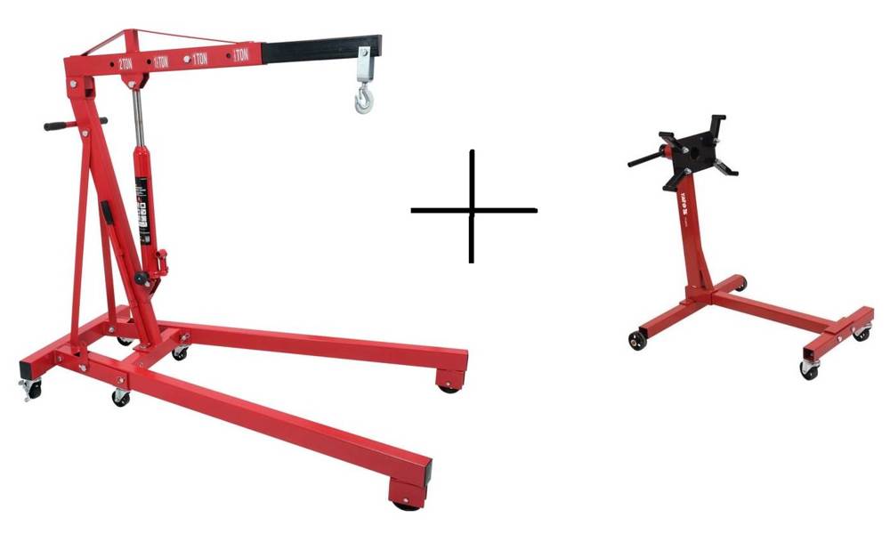 Żuraw warsztatowy (udźwig: 2000 kg, zakres podnoszenia: 25-2300mm) + stojak montażowy 65680712
