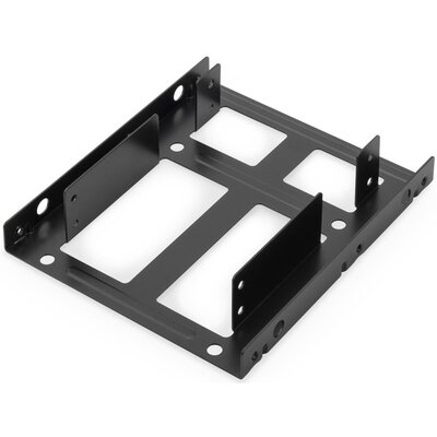 Digitus Ramka montażowa/Adapter SSD/HDD 2x 2.5&quot; do 3.5&quot; (ATA, SATA, SSD) metalowa ,zestaw z kablami, czarna DA-70434