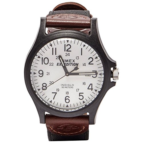 Timex Expedition Acadia zegarek męski 40 mm, Brązowy/biały, Pasek