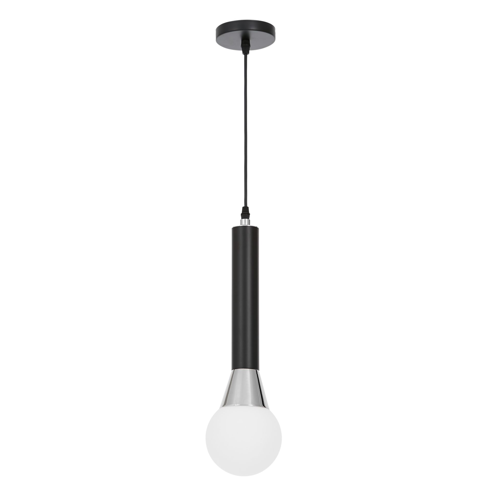 NOWOCZESNA LAMPA WISZĄCA CZARNO-CHROMOWANA FOLINO W1