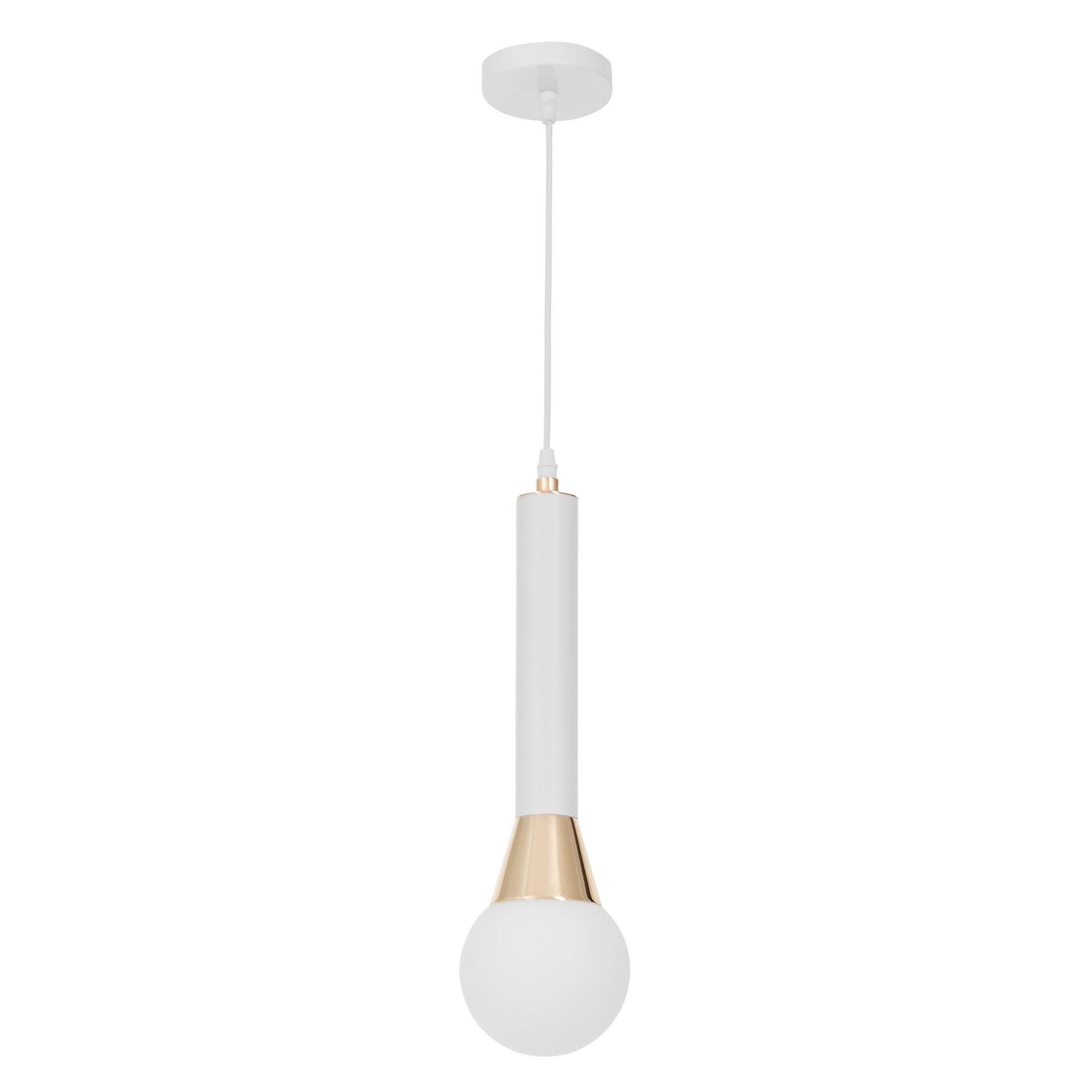 NOWOCZESNA LAMPA WISZĄCA BIAŁO-ZŁOTA FOLINO W1