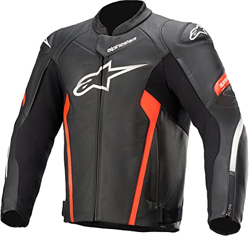 Alpinestars Faster V2 Leather Jacket Black/Fluo Red 48