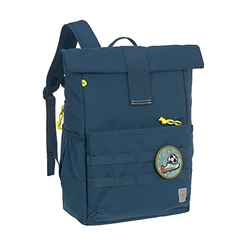 LÄSSIG Plecak dziecięcy z pasem piersiowym, plecak rekreacyjny, wodoodporny, 12 litrów/średni plecak Rolltop Backpack Navy, niebieski, Höhe 39 Zentimeter, plecak dziecięcy