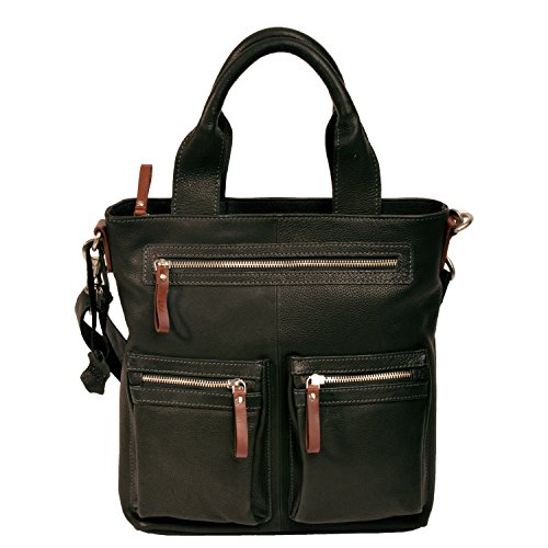 Shalimar Pionowa skórzana torba na zakupy A4 z garbowanej tłuszczowo miękkiej skóry bydlęcej