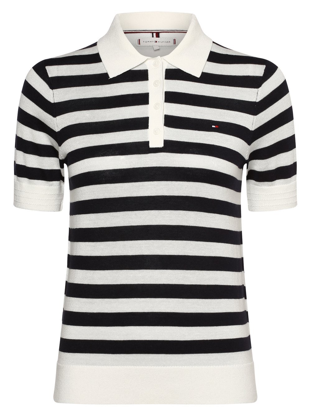 Tommy Hilfiger - Damska koszulka polo, niebieski|biały
