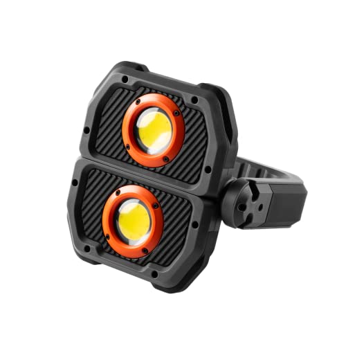 NEBO Omni lampa robocza 3K lumenów dla rzemieślników - odporna na uderzenia i wodę przenośna lampa z podwójnym wyjściem COB - latarka ładowana USB-C z obrotowym uchwytem magnetycznym
