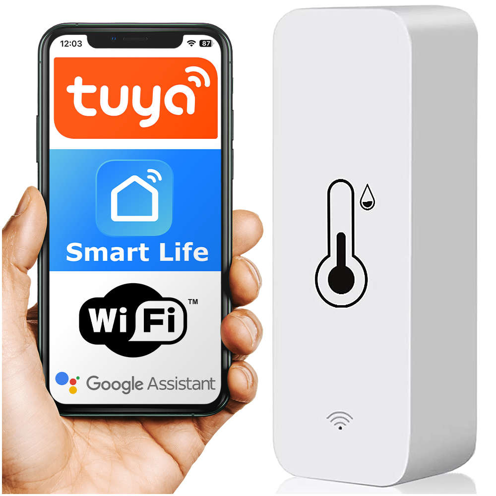 Inteligentny czujnik WiFi Alogy temperatury i wilgotności Tuya Smart Life Monitor termometr biały
