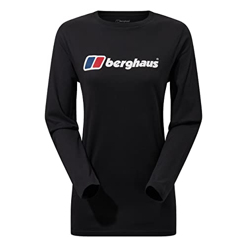 Berghaus Damska koszulka z długim rękawem Boyfriend Big Classic Logo, kolor czarny, 16