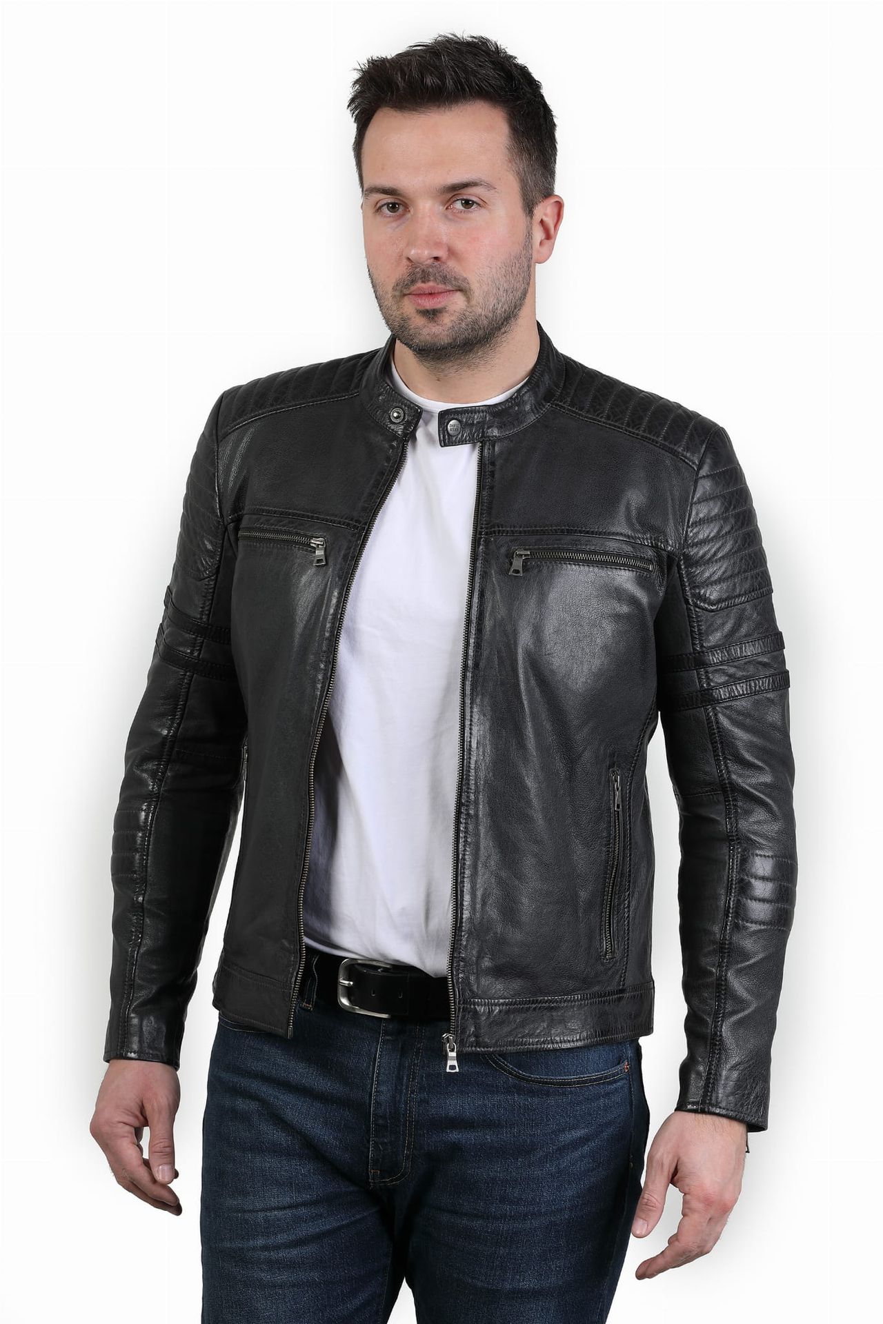 Męska kurtka skórzana JIMMY (M) - David Ryan