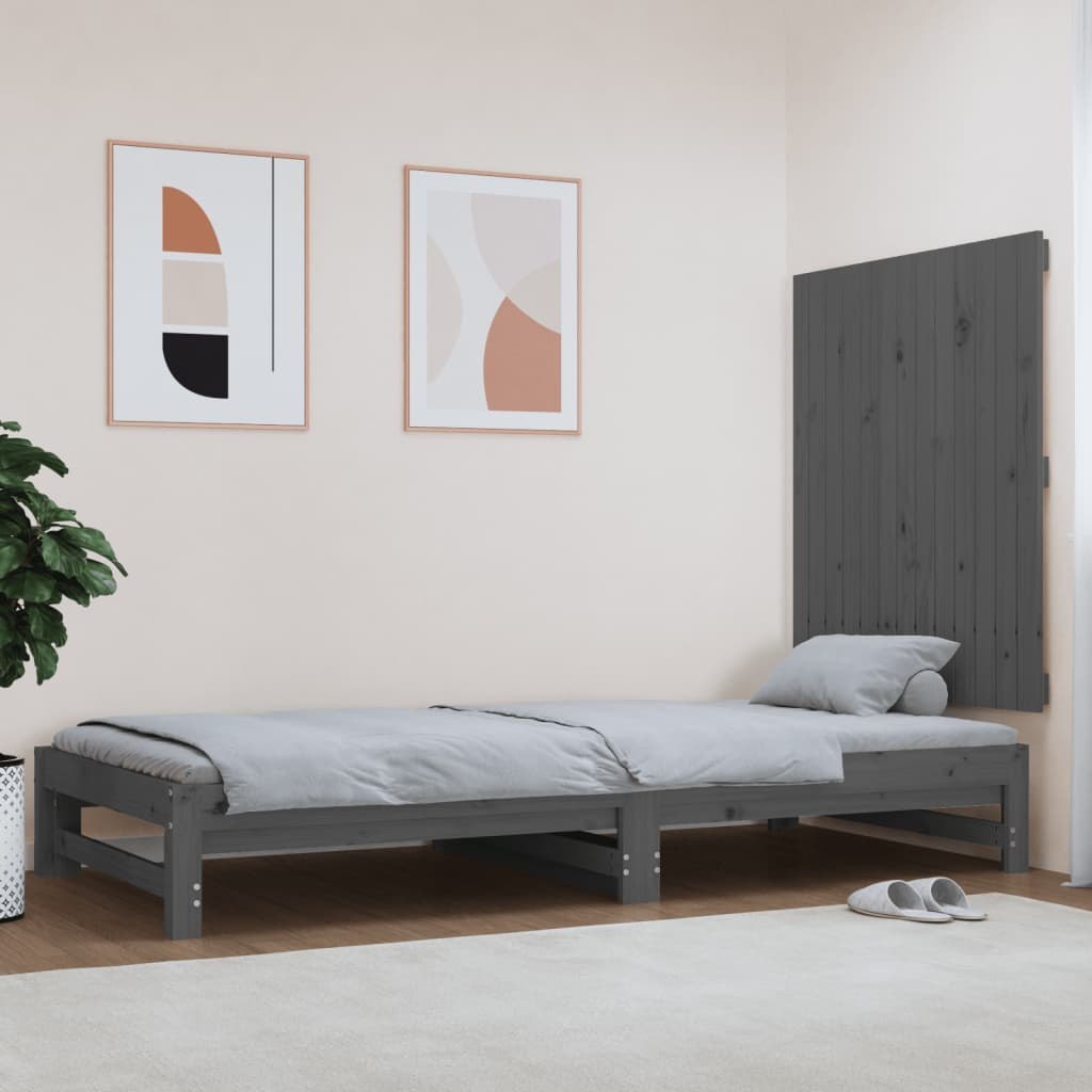 Wezgłowie łóżka, szare, 82,5x3x90 cm, lite drewno sosnowe Lumarko
