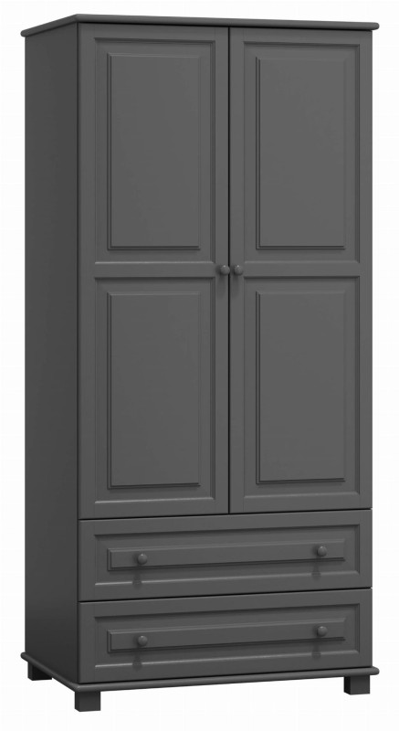 Szafa drewniana 2D nr4 wieszak/półki S90 szara