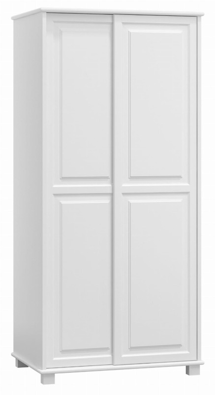 Szafa drewniana 2D nr6 drzwi przesuwne wieszak S90 biała