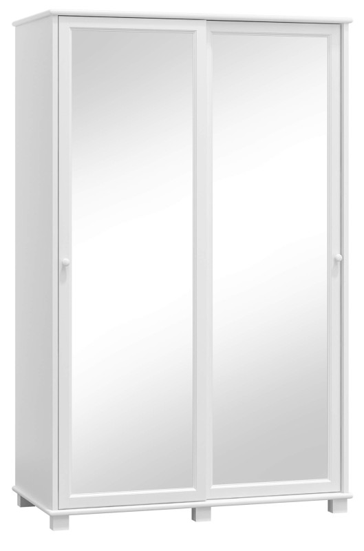 Szafa sosnowa 2D nr7 drzwi przesuwne wieszak S120 biała