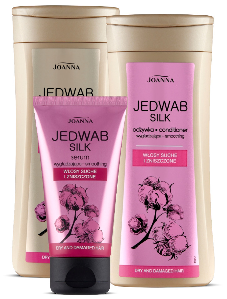 Joanna Jedwab, wygładzający zestaw do włosów, odżywka + szampon + serum