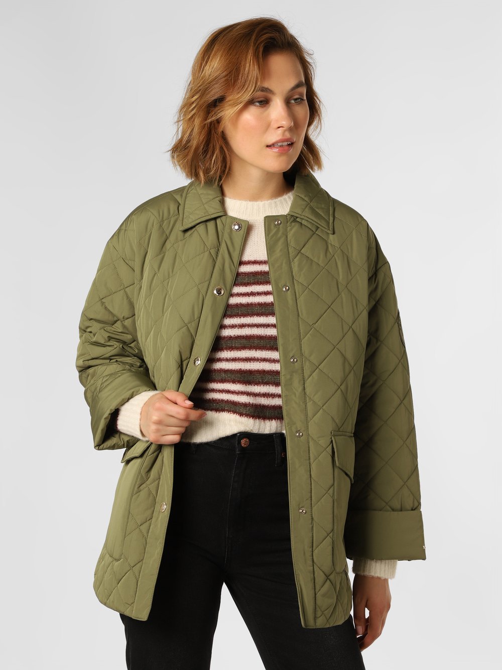 Tommy Hilfiger - Damska kurtka pikowana, zielony