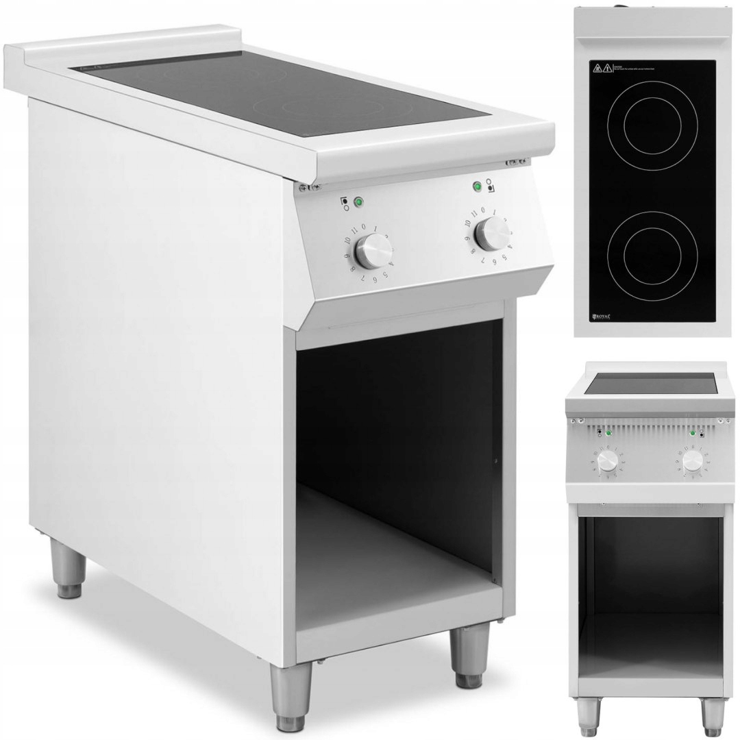 Royal Catering Kuchenka indukcyjna 8500 W 2 palniki 260°C miejsce do przechowywania RCIC-8500