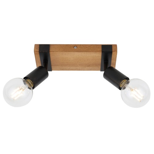 Molini lampa sufitowa (spot) 2-punktowa czarna/ciemny dąb SPL-2079-2