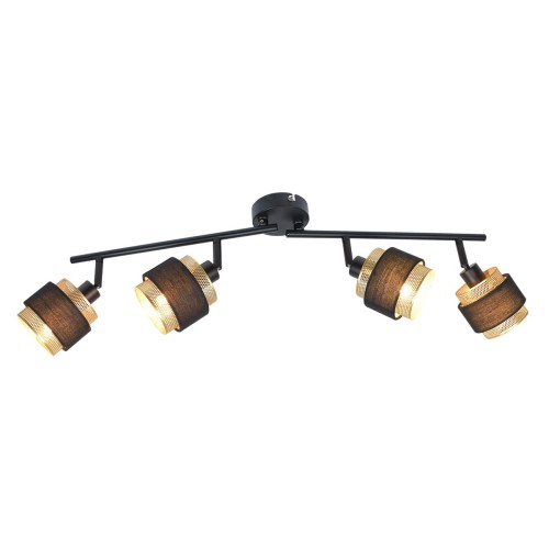 Renez lampa sufitowa (spot) 4-punktowa czarna/złota SPL-95820-4