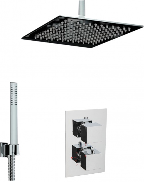VIVID TR2 podtynkowa Bateria Natryskowa Prysznicowa Termostatyczna Deszczownica Ultra Slim 40 cm