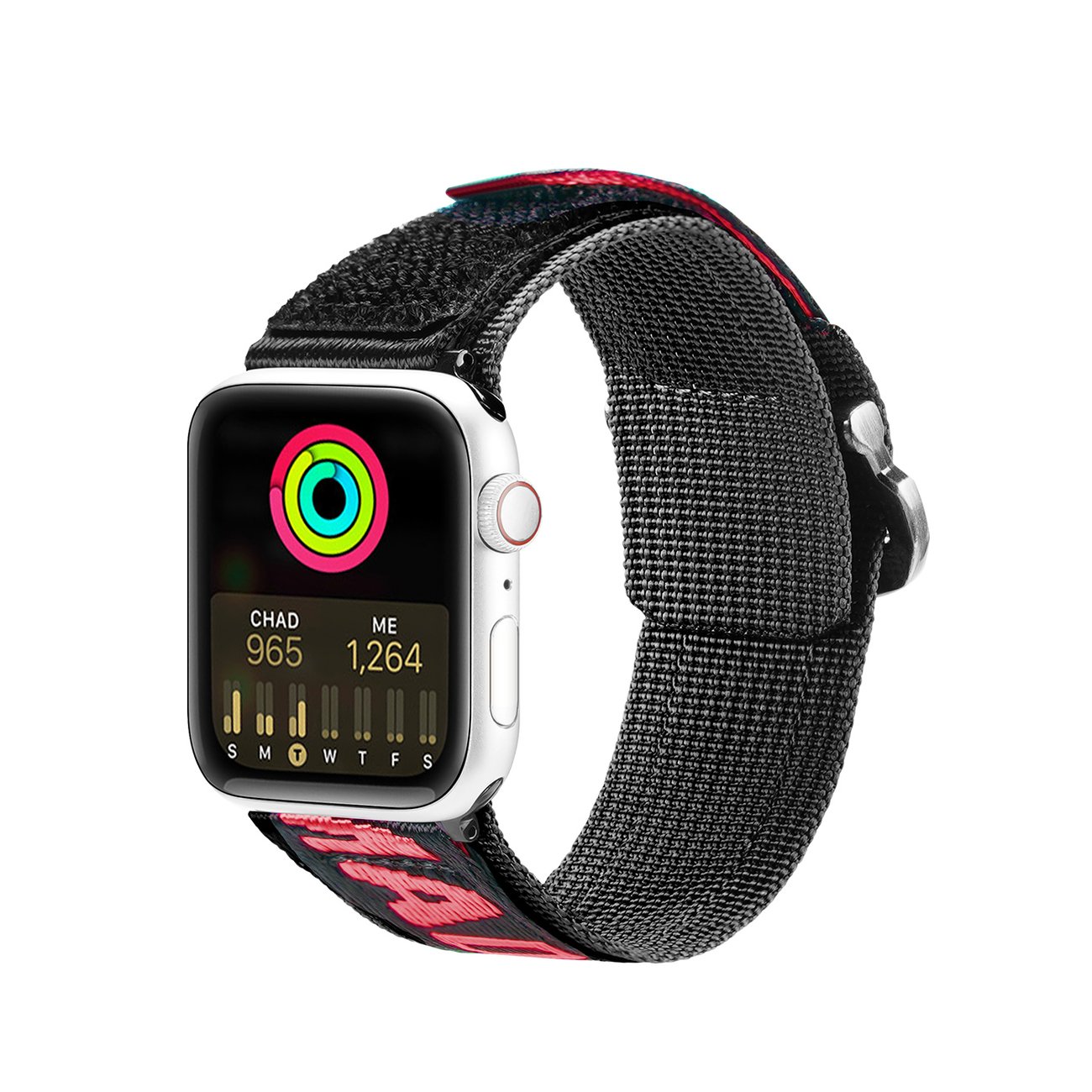Dux Ducis Strap (Outdoor  Version) pasek Apple Watch Ultra, SE, 8, 7, 6, 5, 4, 3, 2, 1 (49, 45, 44, 42  mm) nylonowa opaska bransoleta czarno-czerwony