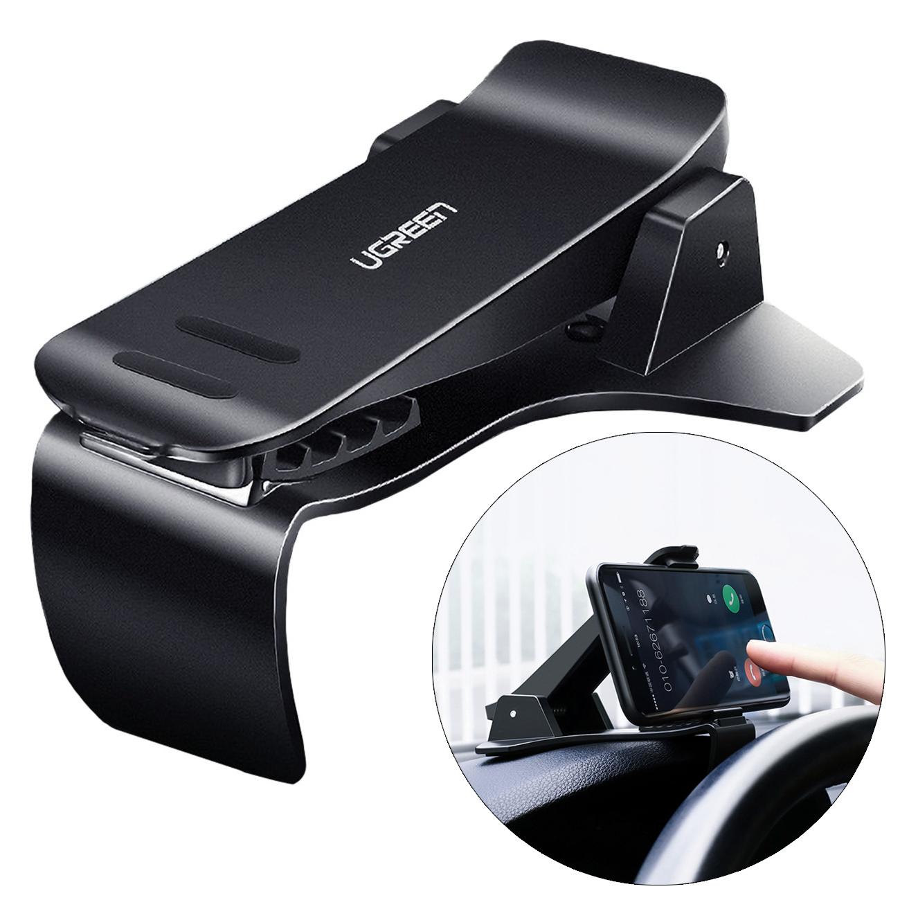 Ugreen samochodowy uchwyt klips do telefonu na kokpit deskę rozdzielczą czarny (LP136)