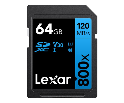 Lexar 64GB 800x Professional SDXC UHS-I U3 V30