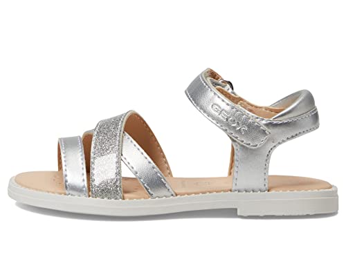 Geox J Karly Girl sandały damskie, srebrne, rozmiar 39, srebro, 39 eu