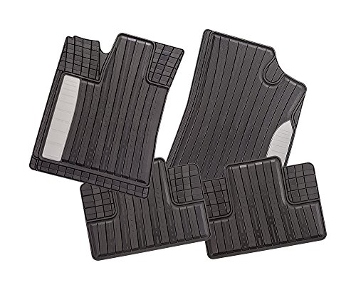 CarFashion 265479 Silverstone mata na każdą pogodę AB1, 4-częściowy zestaw dywaników gumowych, kolor czarny, kolorowy kolor szary Gabon, zestaw dywaników samochodowych bez uchwytów