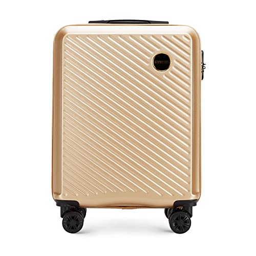 WITTCHEN Walizka Kabinowa ABS Kolekcja Circle Line Bagaż Podręczny Zamek Szyfrowy 4 Kółka Teleskopowa Rączka Rozmiar S 34L Złoty