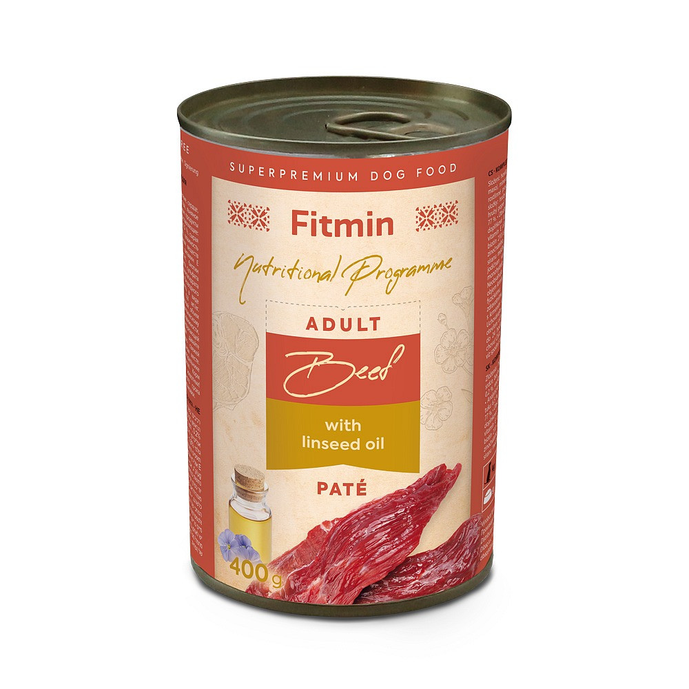 Fitmin Program dog  karma mokra wołowina z olejem lnianym 400g