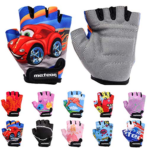 Dziecięce rękawiczki rowerowe Meteor Unisex Bike - żelowe rękawiczki BMX, AUTO, Gr.-Jr M/szerokość dłoni - 7-7,5cm
