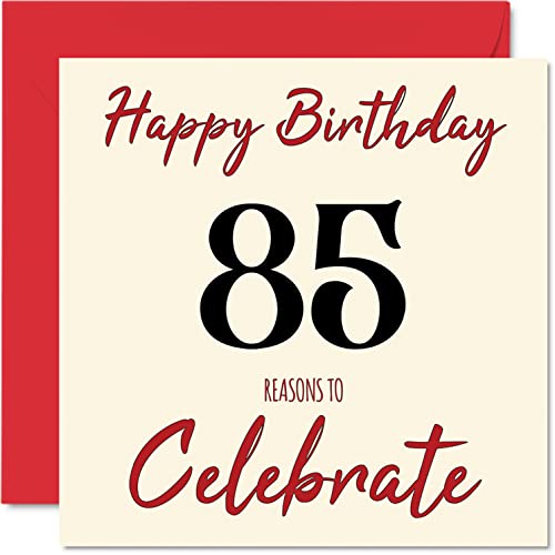 Zabawne kartki na 85. urodziny dla mężczyzn i kobiet – powody – kartka urodzinowa dla taty mamy dziadka babci babci wujka cioci 145 mm x 145 mm kartki okolicznościowe, kartka na 85. urodziny