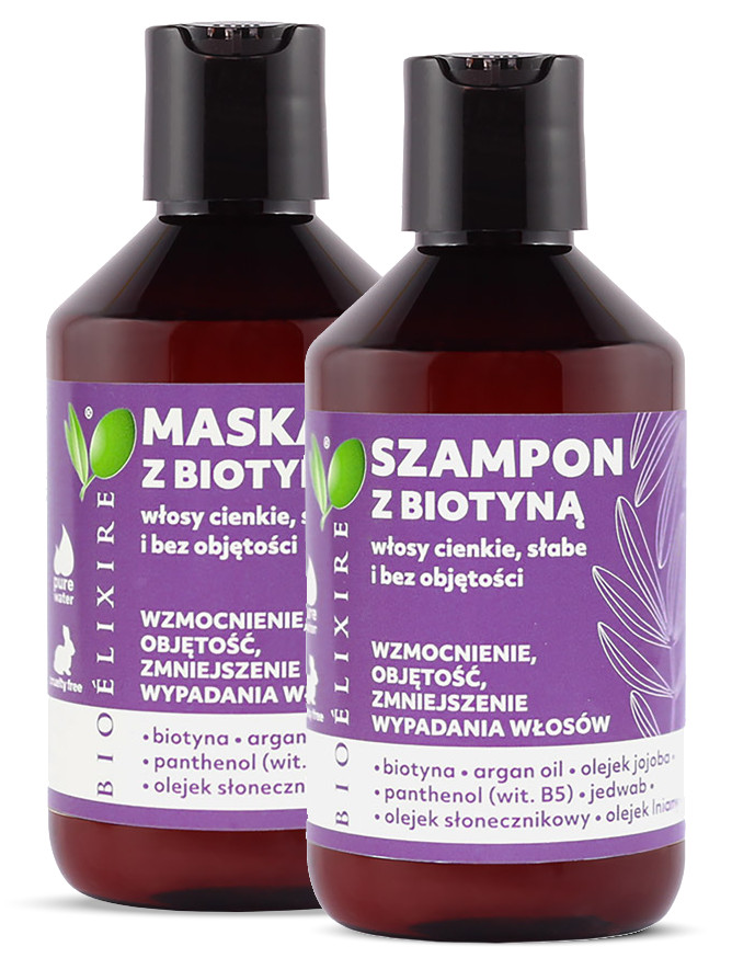 Bioelixire, zestaw do włosów cienkich i delikatnych, maska + szampon