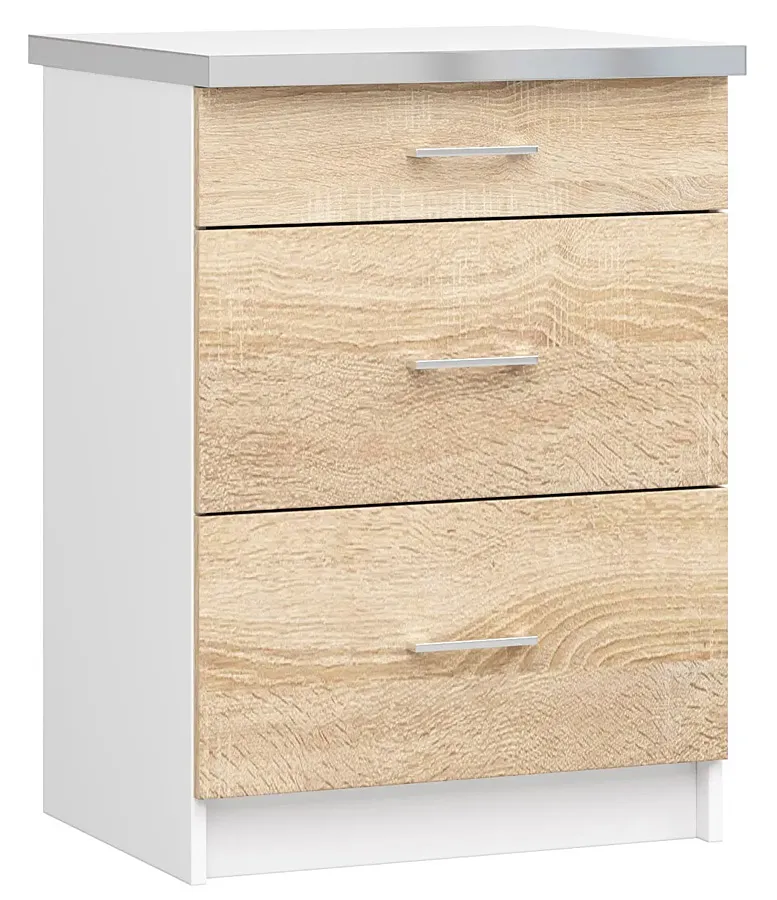 Dolna Szafka Kuchenna Z Szufladami 60 Cm Dąb Sonoma H2-E34