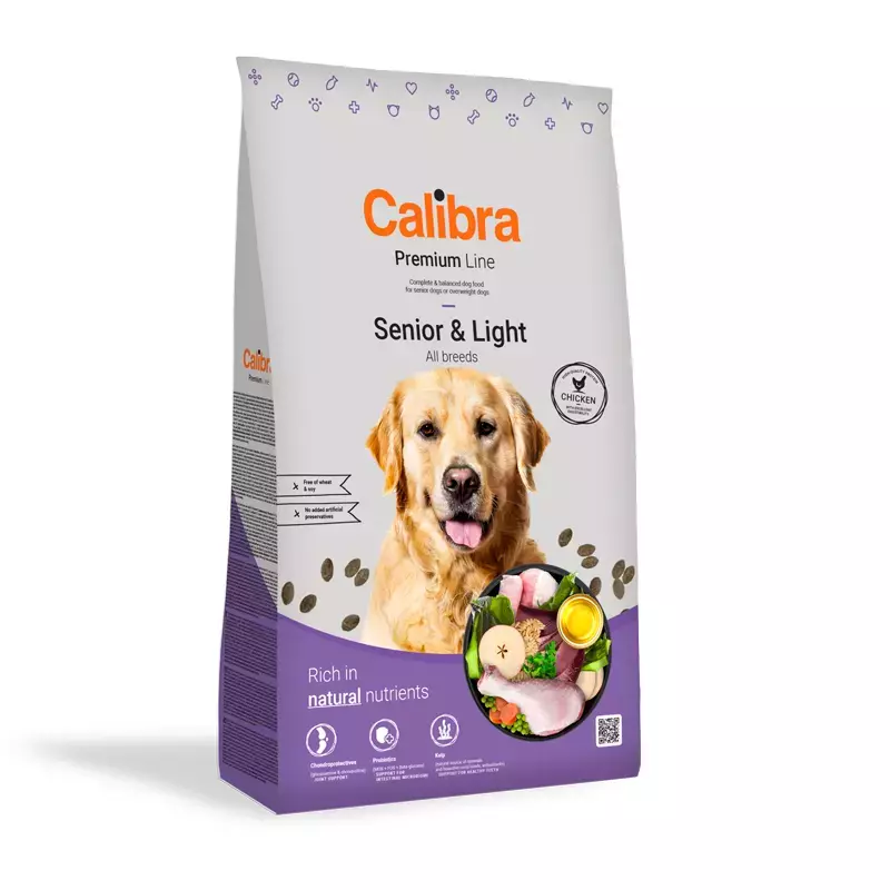 Calibra Dog Premium Line Senior&Light 12kg + napój probiotyczny dla psa 14 x 30 ml