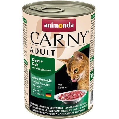 Animonda Carny Cat Dorosłe Wołowina, dziczyzna + borówka Puszka 400g 13036