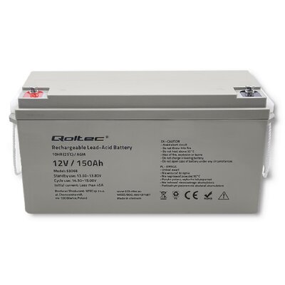 Akumulator AGM QOLTEC 53068 150Ah 12V